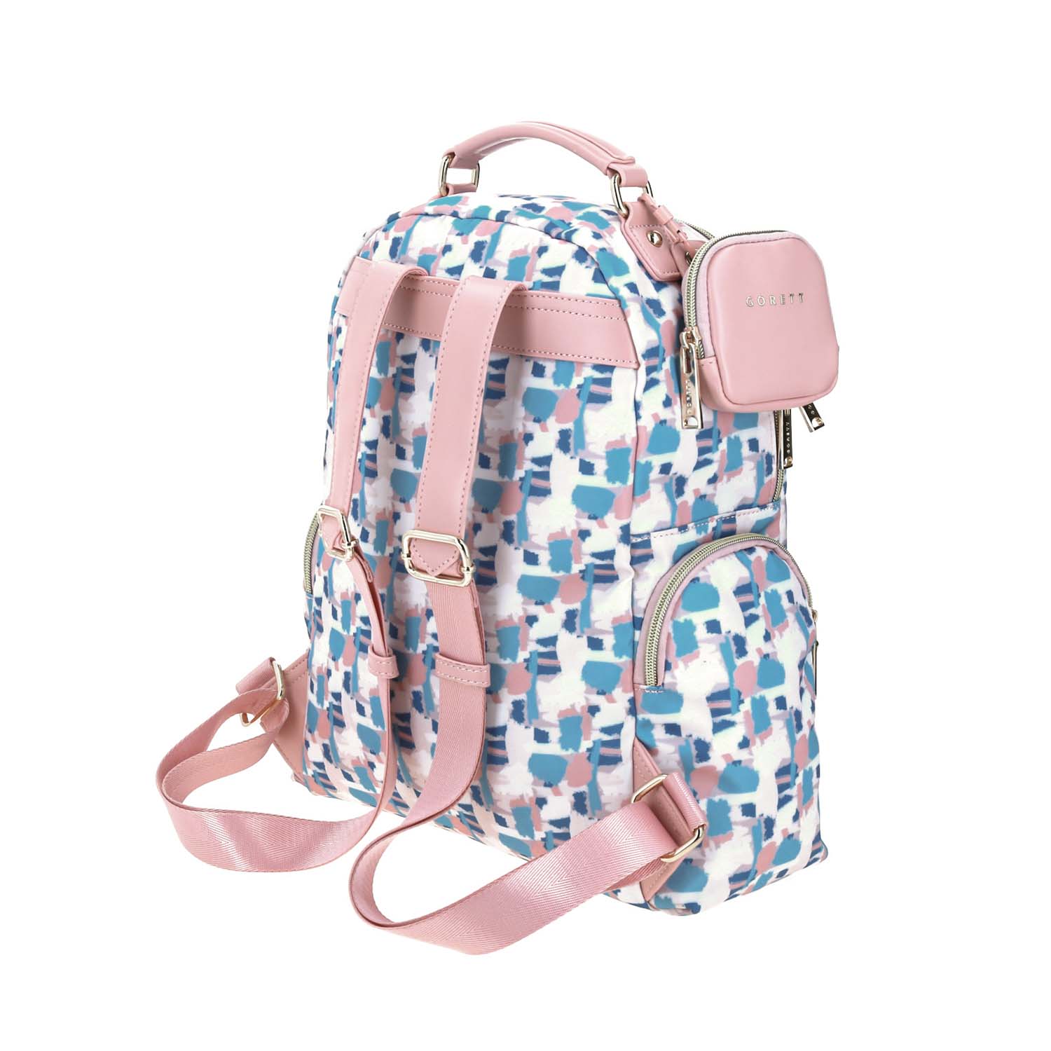 Backpack Print Rosa y Azul Sussan By Gorett
