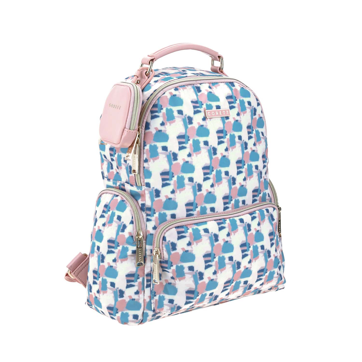 Backpack Print Rosa y Azul Sussan By Gorett