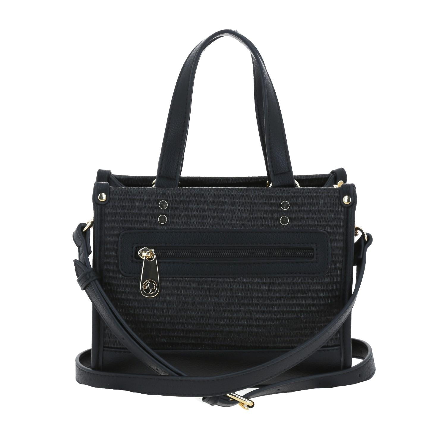 Satchel Negro Rafia Sintética Barbie By Gorett