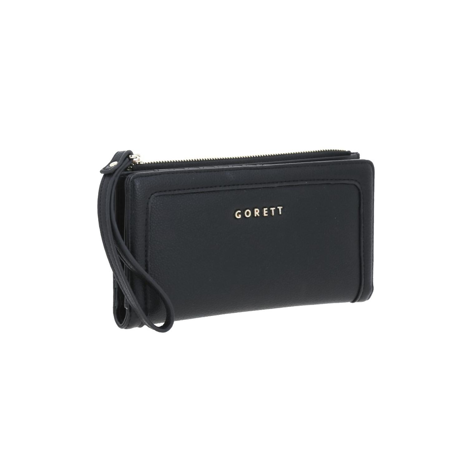 Cartera de dama wallet grande GORETT Negro ALEJANDRA