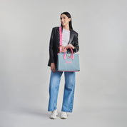Bolso Satchel Azul Barbie by Gorett Delf